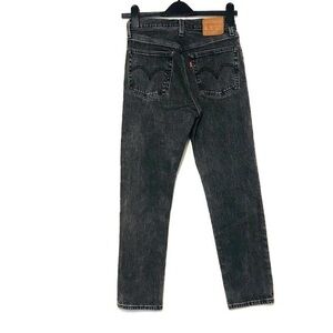 Levi's 501 Faded Black High Rise Button Fly Tapered Leg Jeans Women’s Size 25 0